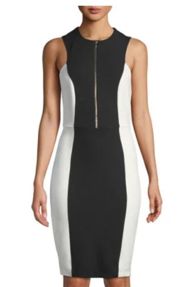 Neiman Marcus Color Block Slimming Sheath Dress - Picture 2 of 8